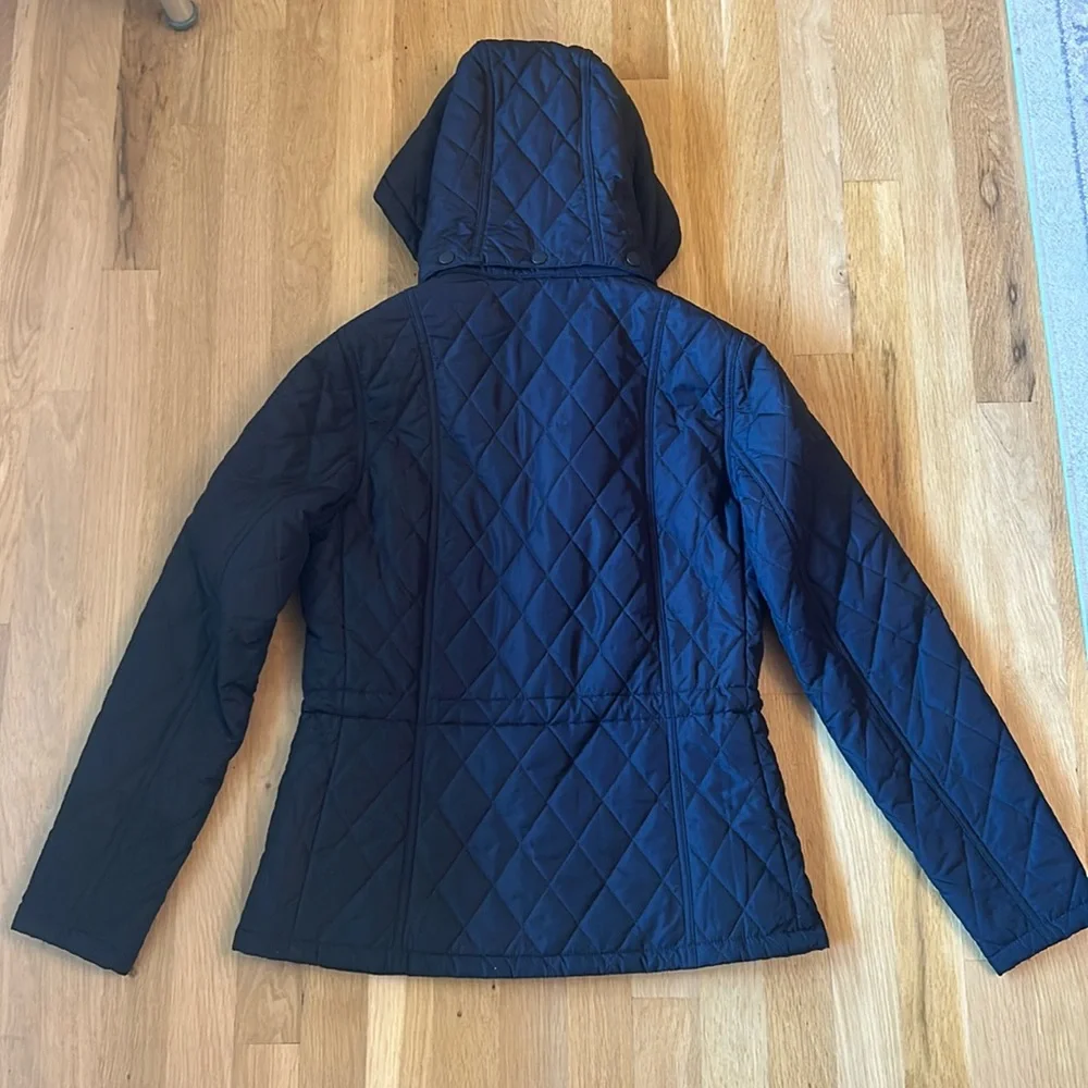 Barbour Black Quilted Jacket Winter Tartan Women’s Size 6 - Picture 11 of 14
